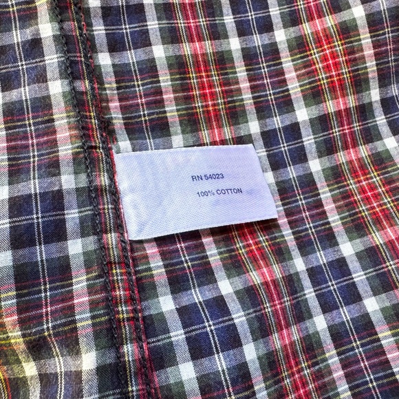 GAP Men’s Slim Fitted Button Up Shirt Size M Red White Blue 100% Cotton Vtg Y2k - Picture 7 of 12